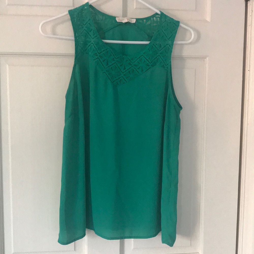 Creative Commune Green Lace Detail Tank